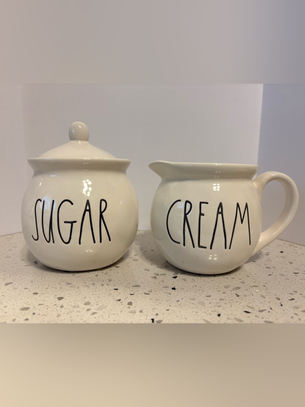 Rae Dunn White Ceramic Sugar & Cream Set